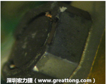 使用銀(Ag)鍍層的電源電感器(Power Inductors)，經(jīng)過(guò)推力測(cè)試后，零件端點(diǎn)上已經(jīng)看不到任何鍍層的痕跡了，所以其耐推力就比較小。