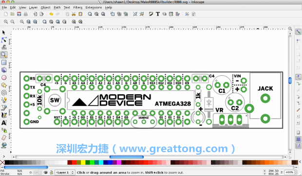 既然你有一個(gè)以電路板為背景的清晰影像了，使用向量工具將要絲印的圖像畫在上面吧，下面有一個(gè)例子。