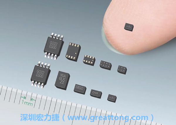 常規(guī)IC與WLP制作的封裝設(shè)計(jì)元件，尺寸有極大的差異，WLP僅需晶粒尺寸就有相同的電氣特性。