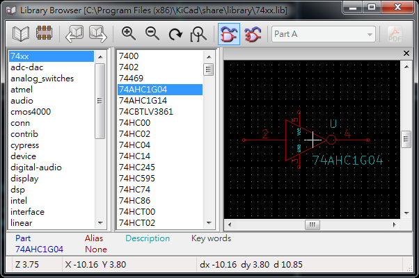  library 包含多個component (schematics symbol)。