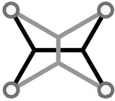 灰色Steiner樹不是最優(yōu)的，但黑色Steiner樹是最優(yōu)的。